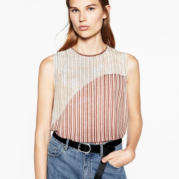 Zara Tops - Zara pink metallic tank top